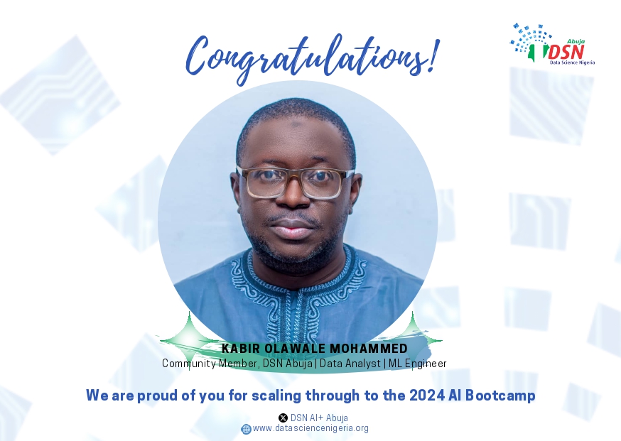 AbujaDsn's tweet image. Presenting our amazing community members who made it to the DSN AI Bootcamp final. 🌟 
 
Huge congratulations!!!!! 👏    

We’re all cheering y&apos;all as you represent the Abuja DSN Community at the 2024 DSN AI Bootcamp.

#DSNAIBootcamp2024 
#DataScienceNigeria 
#DSNXMicrosoftNG