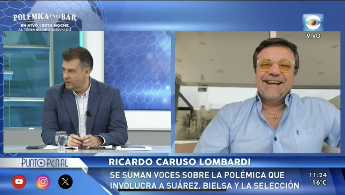 Punto_Penal's tweet photo. “Lo de Suárez hablando mal de Bielsa luego de retirarse de la selección fue meter leña al fuego. No tiene sentido lo que hizo, más en este contexto que le ganaron a Argentina y Brasil después de muchísimos años. Se equivocó” 

🗣️ Caruso Lombardi en #PuntoPenalEnEl10 https://t.co/lTXM6DHp10