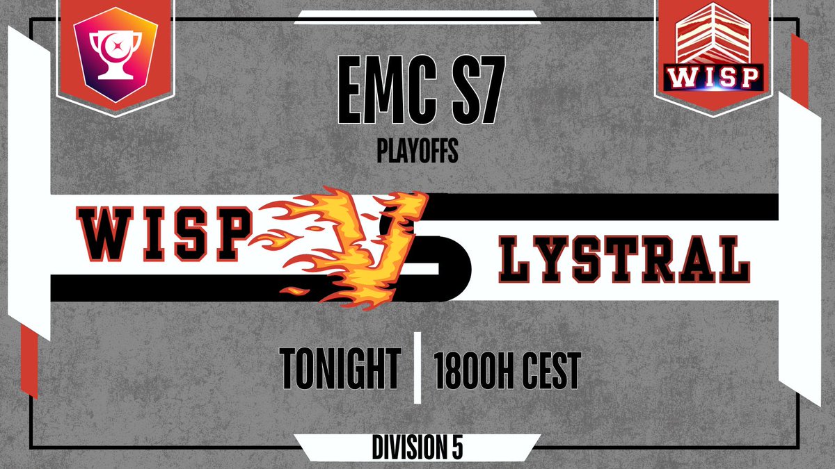 🔥 Match Alert! 🔥
It’s time for the first playoff game of EMC S7! 🏆
WISP faces off against <a href="/TeamLystral/">Silnce Esport</a> tonight at 18:00 CEST—let’s bring the heat! 🔥
#EMCS7 #Playoffs #WISP #Esports ❤️🤍