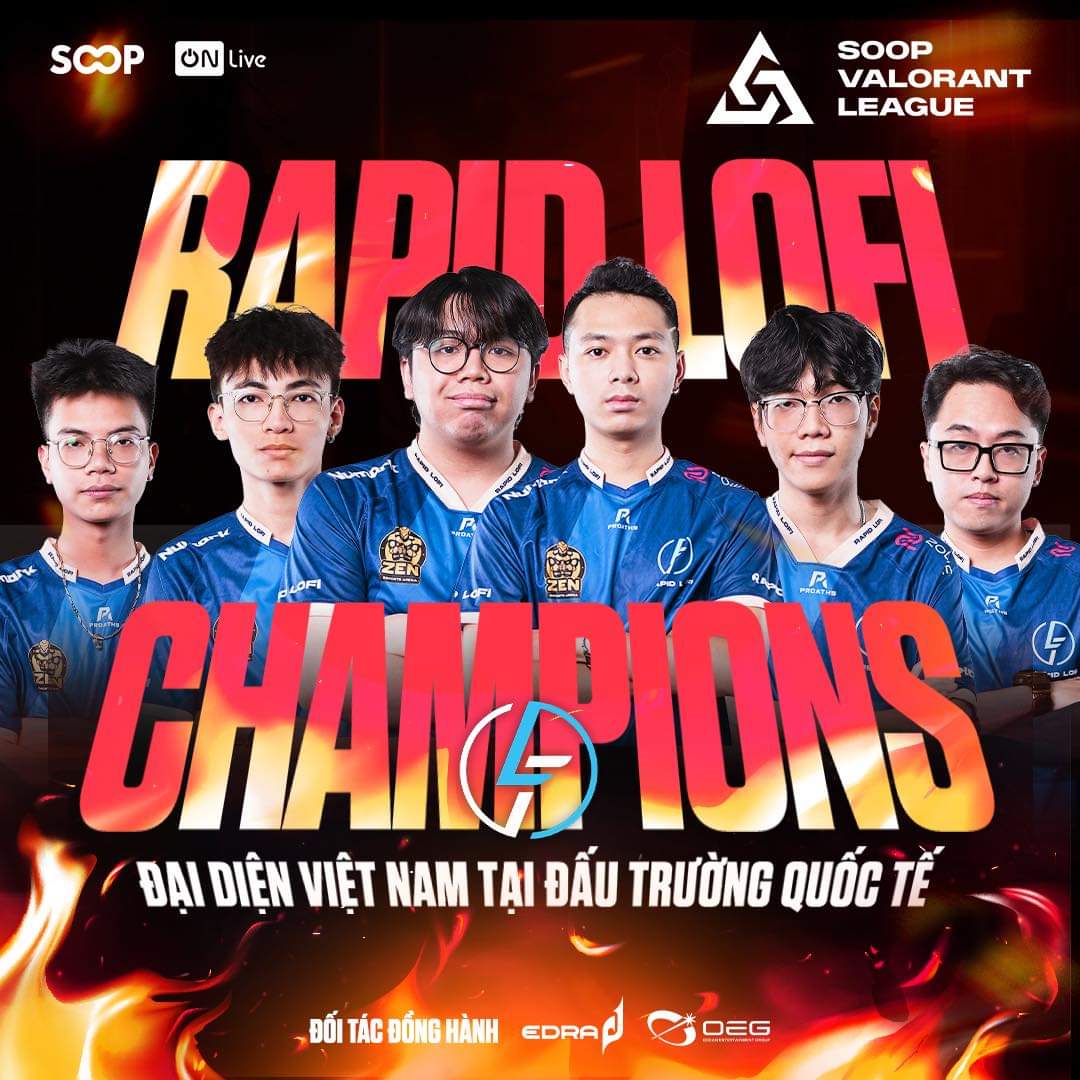 *checks ticket count* okay we got enough

WE ARE GOING TO KOREA! 🥳🥳

We become the champions of SOOP VALORANT League Vietnam Qualifiers after defeating Fancy United Esports in the grand finals! 🔥

#RLF #RapidLofi #Zowie #ProAths #Numark #ZENEsportsArena