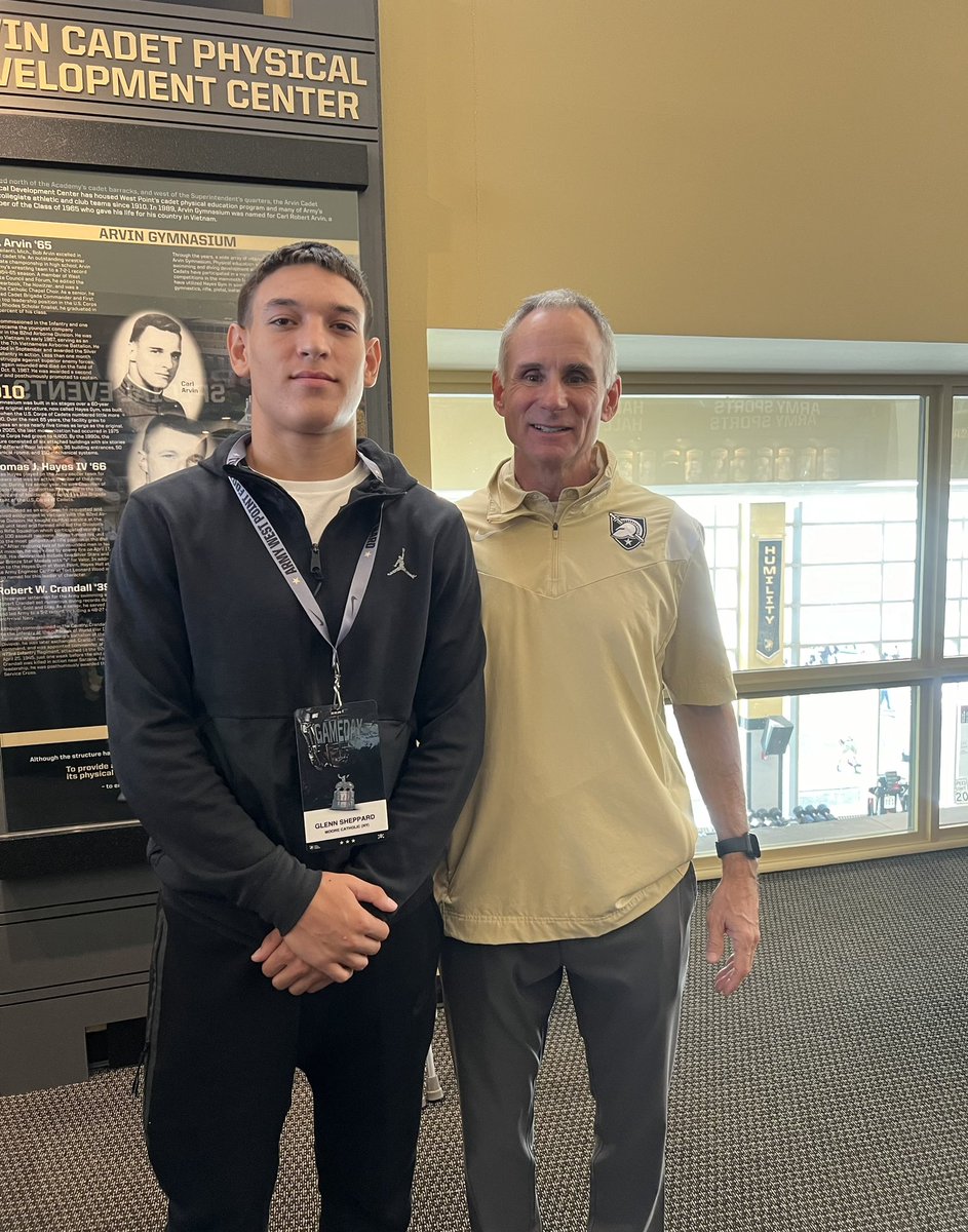 Glenn Sheppard (@glennsheppard21) on Twitter photo What an amazing experience I had at the Game-day visit at Army West Point.
It would be my honor to serve for my country and play the game that I love.
Thank you <a href="/ArmyWP_Football/">Army Football</a> <a href="/CoachJohnLoose/">John Loose</a> for this opportunity. What an amazing experience I had at the Game-day visit at Army West Point.
It would be my honor to serve for my country and play the game that I love.
Thank you <a href="/ArmyWP_Football/">Army Football</a> <a href="/CoachJohnLoose/">John Loose</a> for this opportunity.
