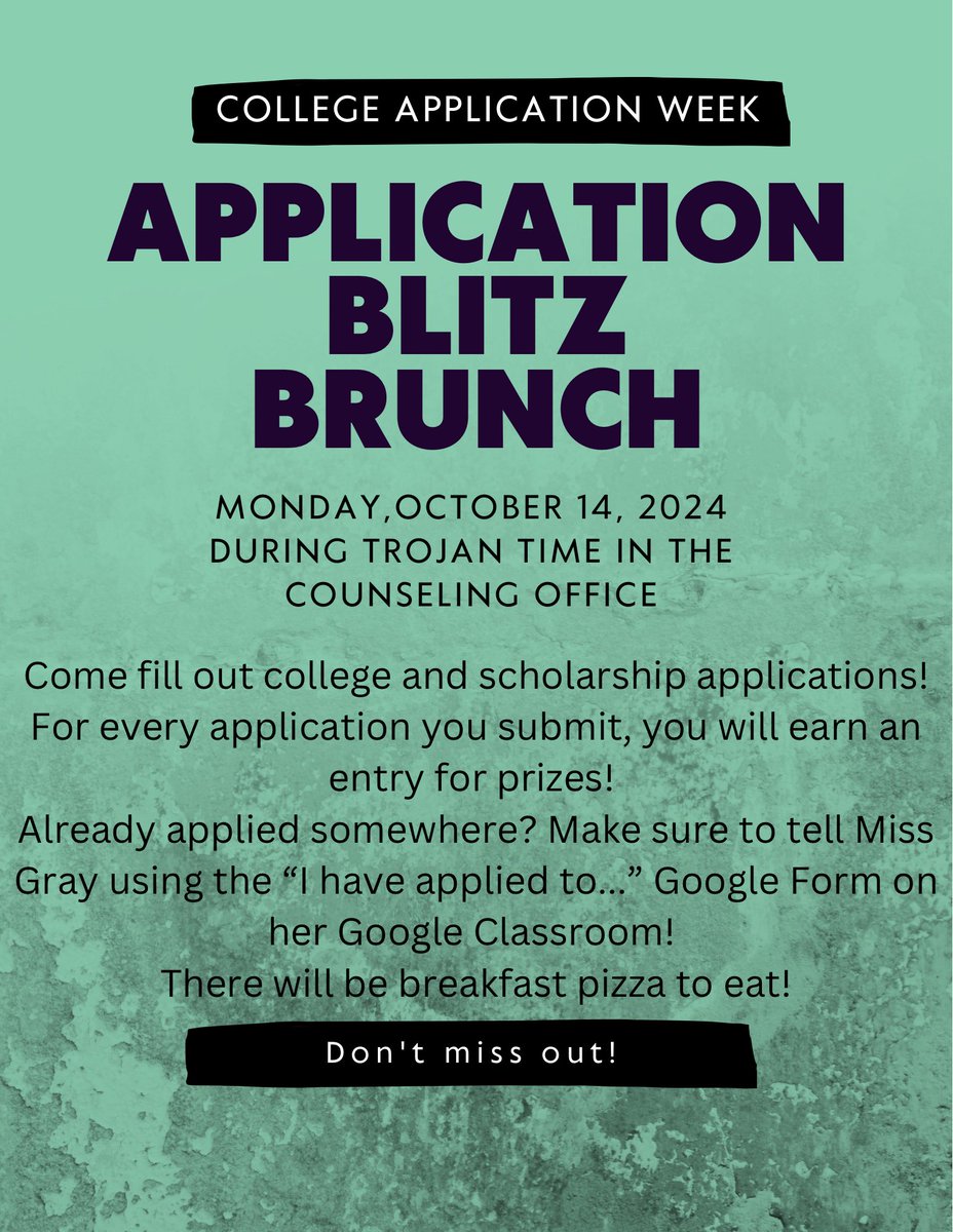 College App Week starts TOMORROW! We have a fun, busy week ahead!