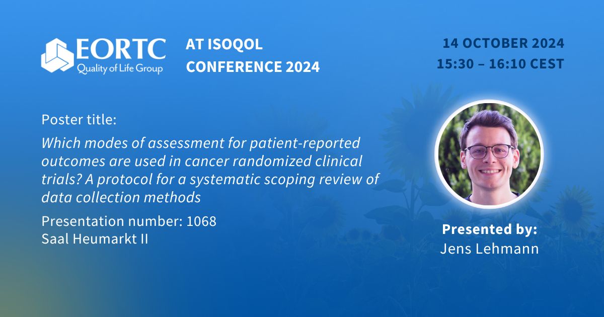 EORTC Quality of Life Group (QLG) (@eortc_qlg) on Twitter photo Join us today at #ISOQOL Conference for poster presentations by our <a href="/EORTC/">EORTC</a> #QualityofLife Group members <a href="/monika_sztankay/">Monika Sztankay, PhD</a> <a href="/JLehmann_IBK/">Jens Lehmann</a> and Thijs van der Heijden on projects carried out by our group 👇
💡More info: eortc.org/blog/2024/10/1…
#GivingVoice2Patients <a href="/ISOQOL/">ISOQOL</a> Join us today at #ISOQOL Conference for poster presentations by our <a href="/EORTC/">EORTC</a> #QualityofLife Group members <a href="/monika_sztankay/">Monika Sztankay, PhD</a> <a href="/JLehmann_IBK/">Jens Lehmann</a> and Thijs van der Heijden on projects carried out by our group 👇
💡More info: eortc.org/blog/2024/10/1…
#GivingVoice2Patients <a href="/ISOQOL/">ISOQOL</a>