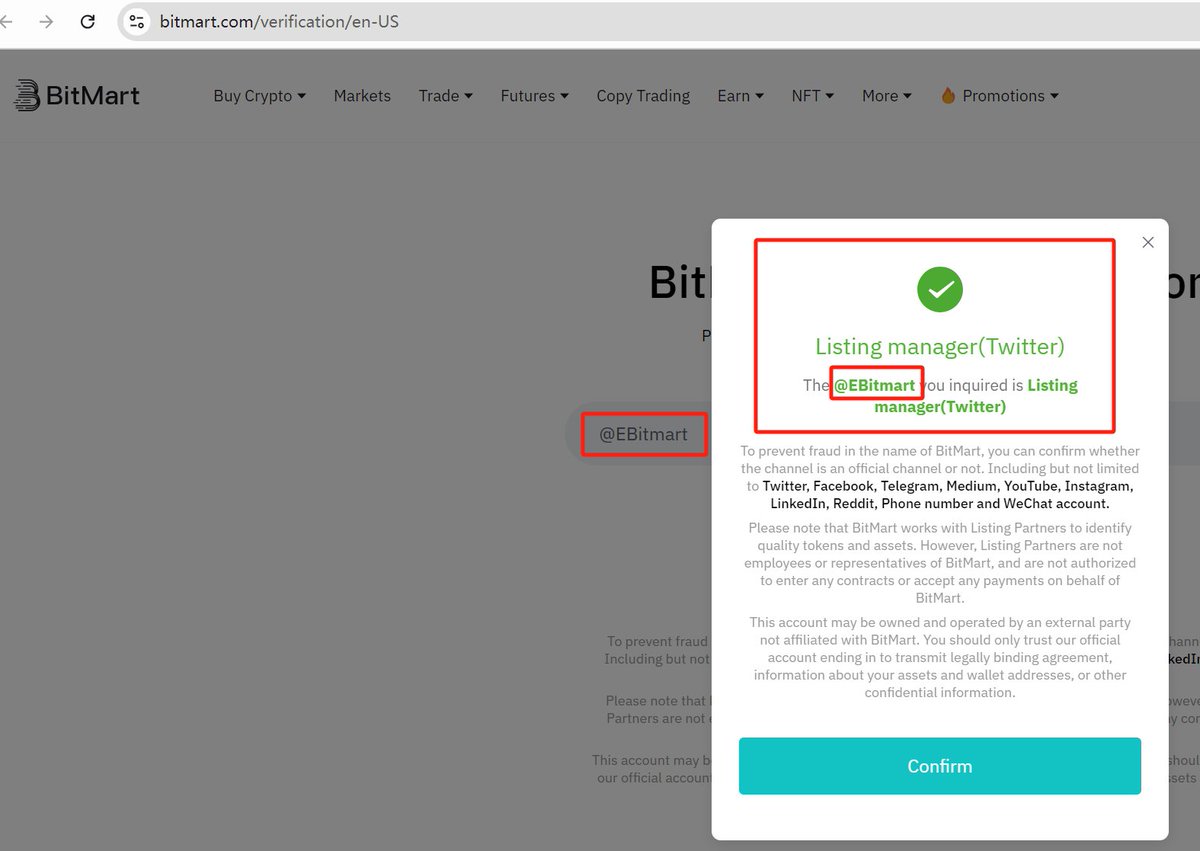 EBitmart's tweet image. Hello, everyone!
I'm Eli,Bitmart listing manager.
The way to verify my identity can be found in my profile.
If you are interested in listing on Bitmart, please DM me