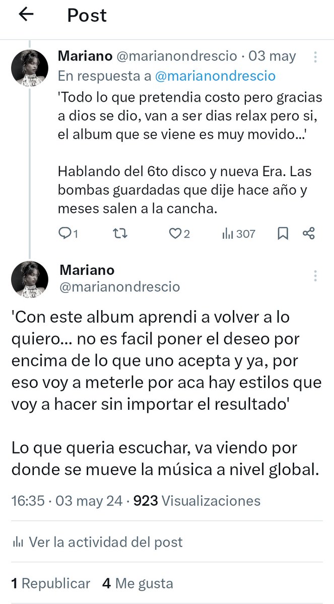 marianondrescio's tweet photo. Tiene su argumento. TINI con #UMDP dió un paso melódico superlativo, pero una gran prueba era sellar su tesitura vocal con el peso de cantar con Coldplay; lo hizo con creces.
Más adelante vamos a ver plasmado este crecimiento, como me dijo en Mayo, con la mira bien puesta.- https://t.co/p1AbzLOFhG