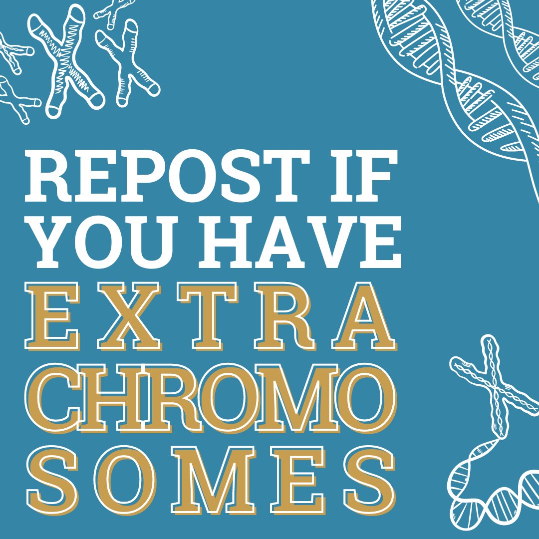 Repost if you have more chromosomes than your friends and family! 💫 
 
#NDSC #downsyndrome #nationaldownsyndromeawarenessmonth