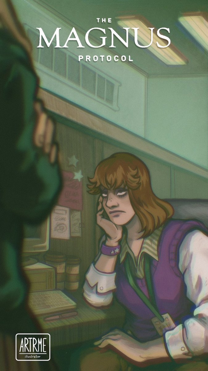 Love their dynamic so much. These are DyeHard/Dyhard stills from my upcoming Magnus Protocol animation. Also got to mention that for the character design I took inspiration from the character design work/sheets made by <a href="/thirdchildart/">Megan Lloyd</a> #TheMagnusProtocol #GwenBouchard #AliceDyer