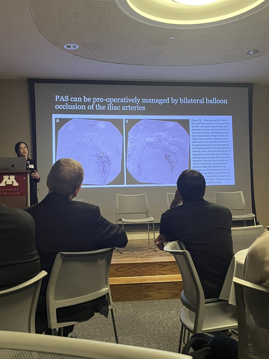 sajel_dutt's tweet photo. Learning about women’s health interventions with the amazing Dr. Stephanie Kim from @MIRimaging. 

Placenta Accreta Spectrum can result in severe postpartum hemorrhage. Dr. Kim taught us about interventions to reduce morbidity and promote uterine preservation. https://t.co/MGF5eV8mlO