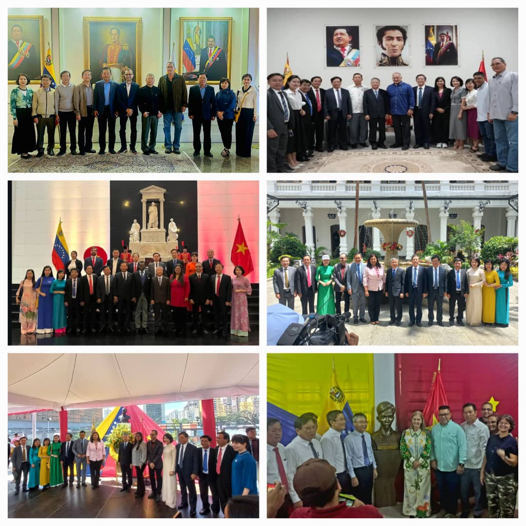 Acompañando a delegación d Vietnam, desde el recibimiento, ofrenda, homenaje, encuentro con movimientos sociales, reuniones, donativo de computadoras en escuela de Catia y despedida. Satisfechos, superadas sus expectativas, fortalecidas las relaciones entre ambos partidos..!