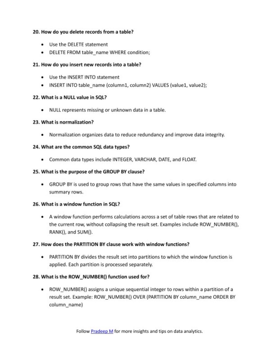 thenaijacarguy's tweet image. 6 pages of SQL interview questions and answers for your consumption.