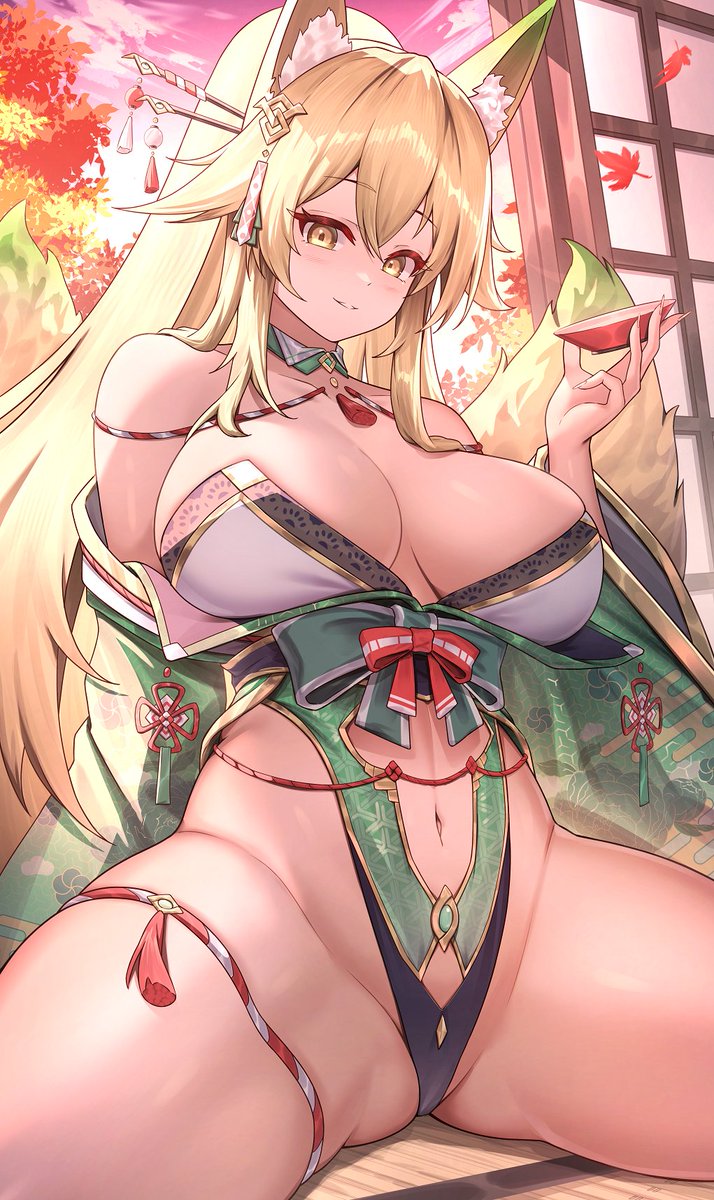 翠燐さん👘振袖レオタード🍁絢爛紅葉酒 