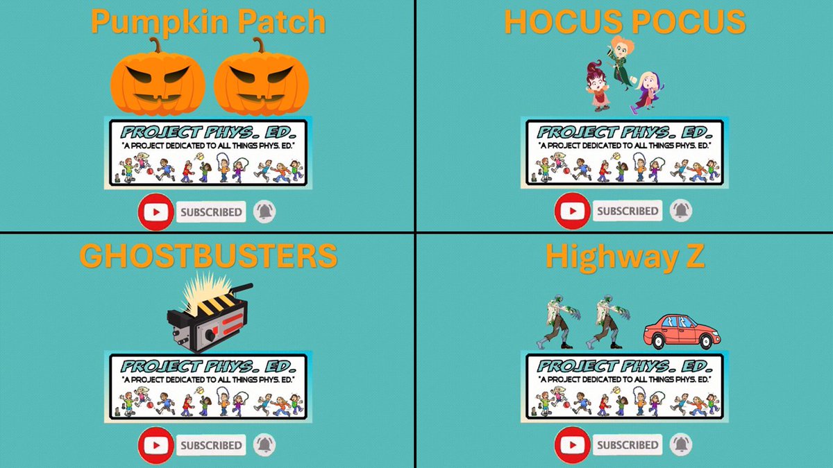 💀Holiday Activities💀

Lots of spooky project's have been going on this month in #physed. There's still more shrieks to come. Make sure to like and subscribe.

🎃Pumpkin Patch🎃
youtu.be/8HvO63oKoHA

🧙‍♀️🧹Hocus Pocus🧹🧙‍♀️
youtu.be/DTqjwd3Qdk4

👻Ghostbusters👻