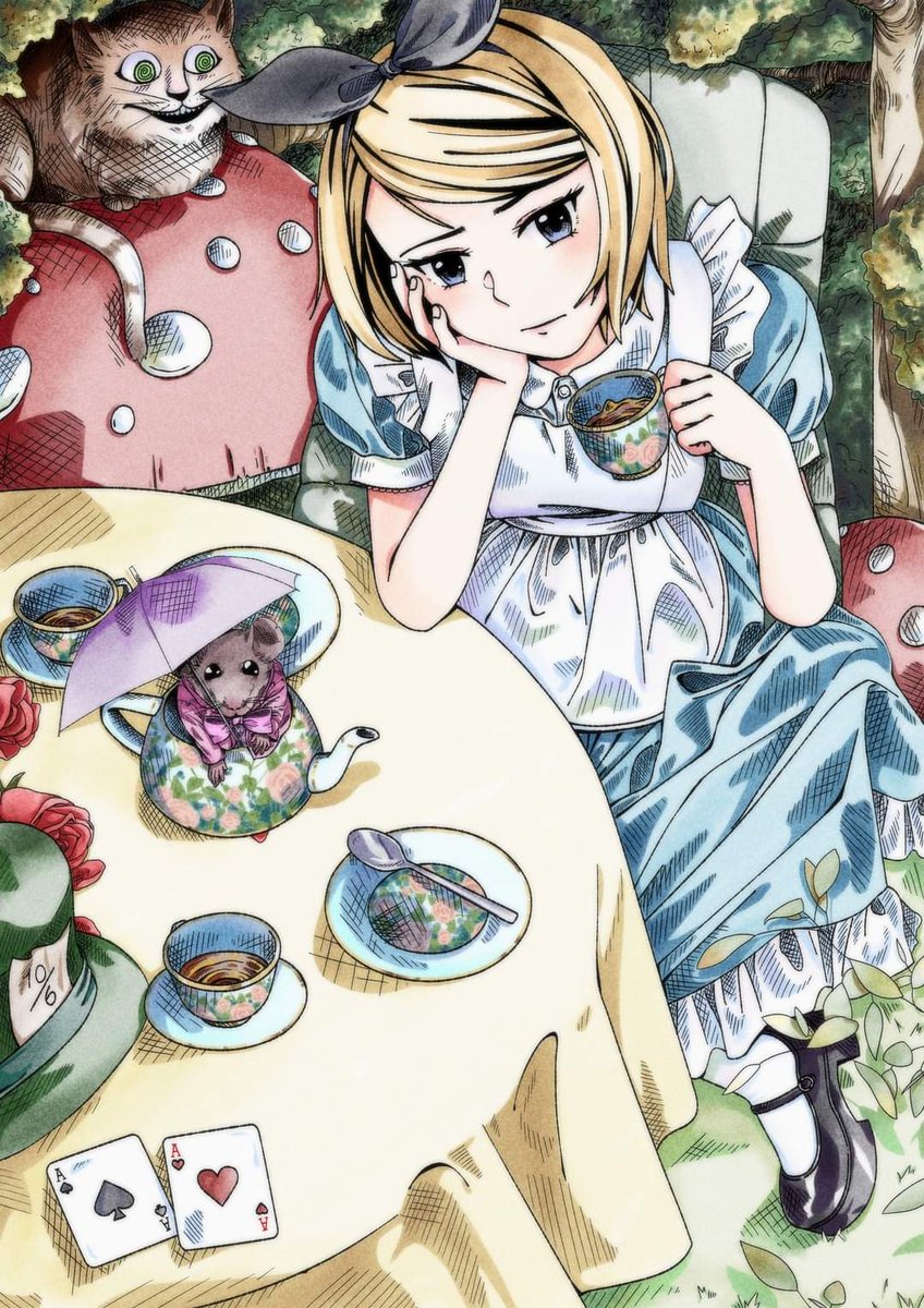 My full piece for <a href="/UponASynthZine/">Once Upon A Synth OUT NOW!!</a> 

Rin as Alice! ♥️♠️