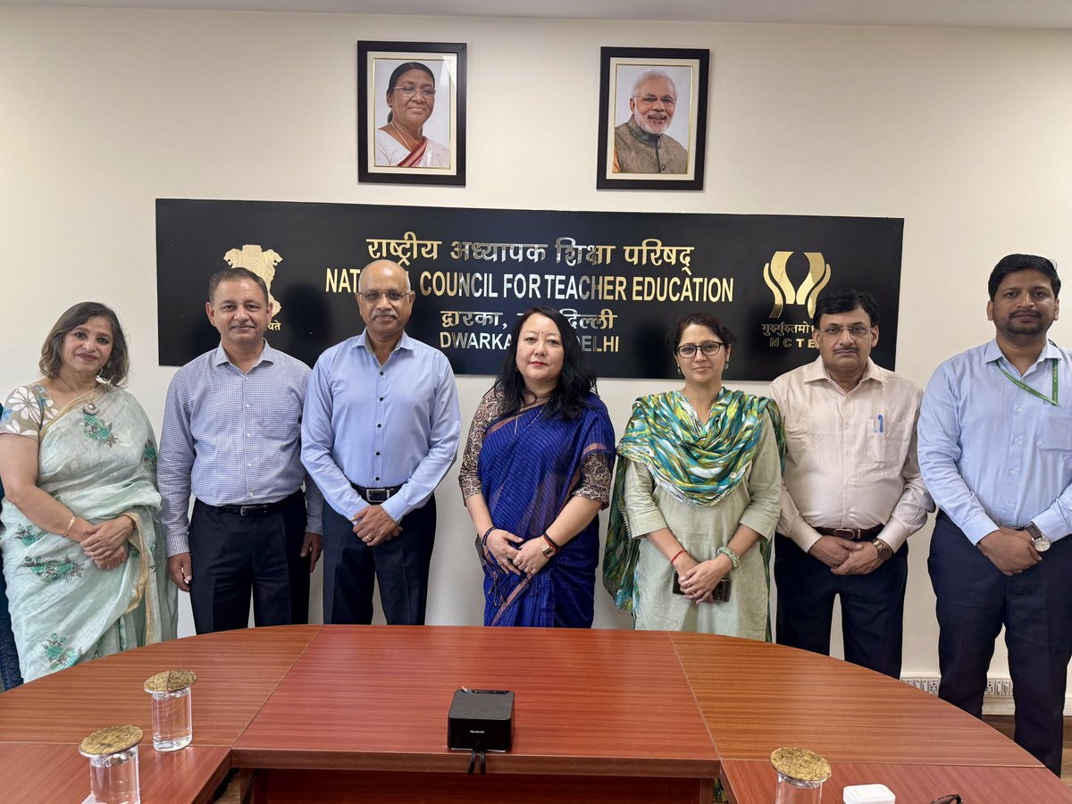 NCTE_Official's tweet image. A delegation from #AWES led by Maj. Gen. PR Murali met Chairperson and Member Secretary NCTE on 9.10.2024. The discussion was majorly around new regulatory reforms brought by NCTE in light of #NEP2020, #ITEP, #NMM &amp;amp; #NPST.