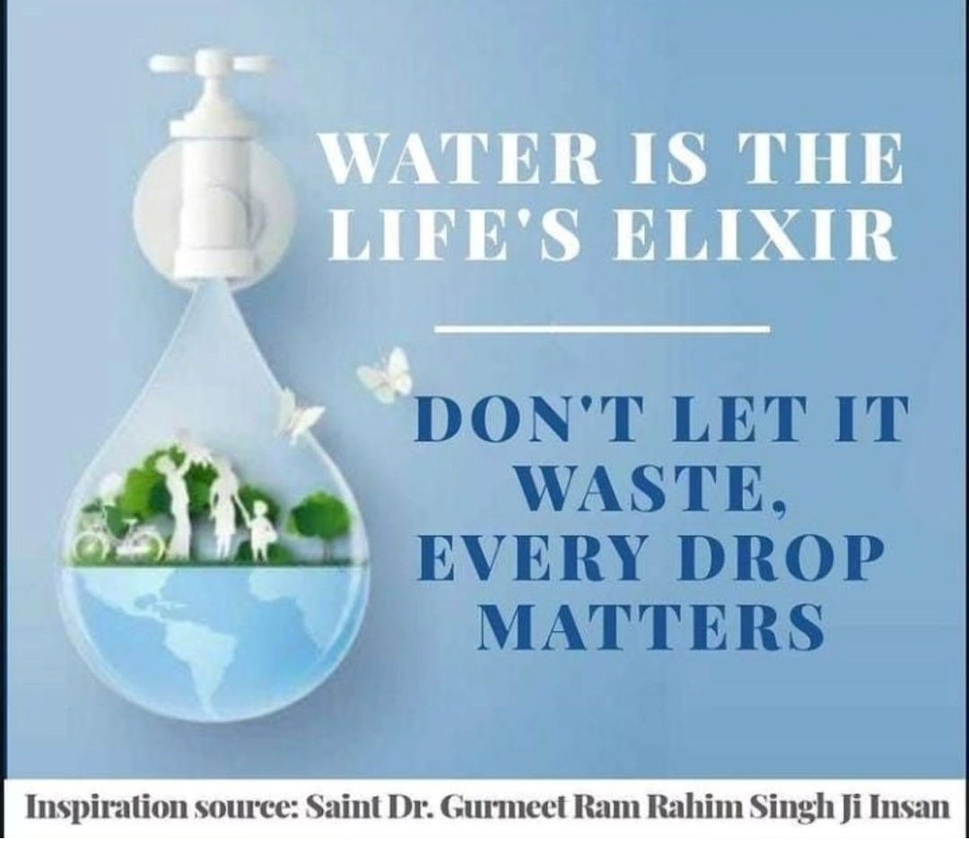 ShikhaInsan's tweet photo. जल है तो कल है जल ही जीवन है जल की हर एक बूँद मायने रखती है इसलिए जल का उपयोग विवेकपूर्ण तरीके से करें जब भी कही बाहर जाए तो पानी की टोटी बंद करके जाए ब्रश करते समय कभी भी टोटी खुली ना छोड़े
#WaterSavingTips #Water
#SaveWater #WaterConservation
#WaterConservationTips
#SaintDrMSG https://t.co/xISNiJbUE9