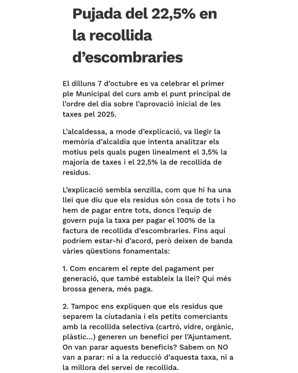 ComunsBegues's tweet photo. 💰Tot el que no t'exliquen sobre la pujada de taxes a #Begues https://t.co/p6rP9GQDC7