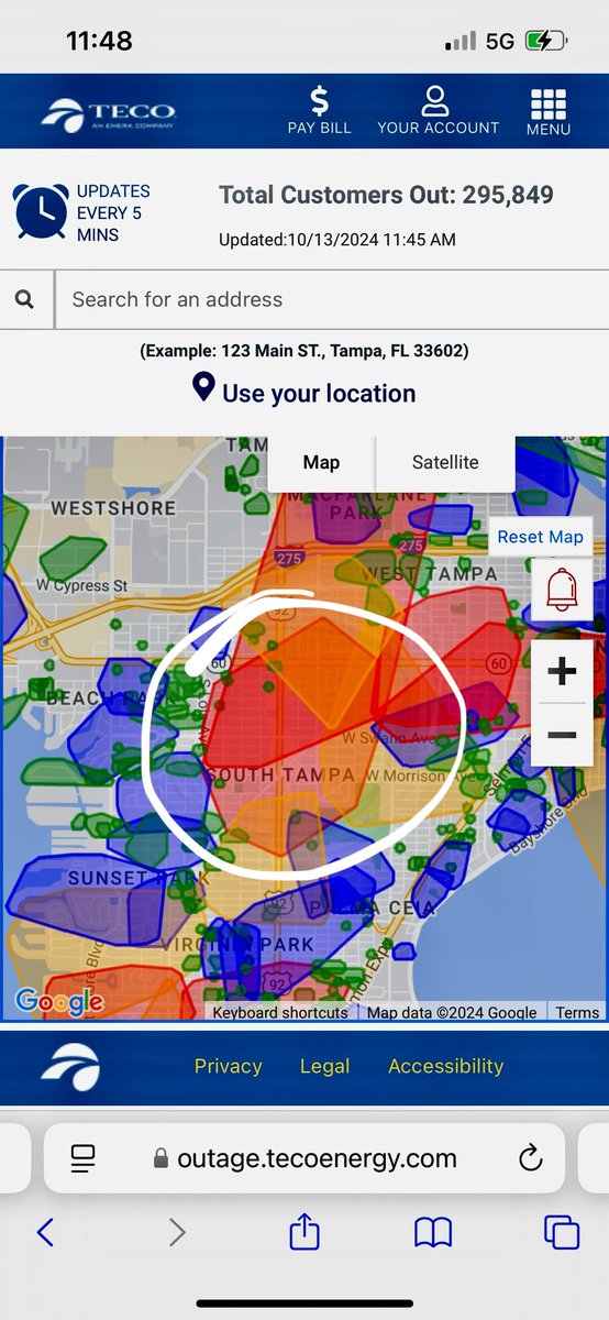 Barlow_SA's tweet photo. @TampaElectric Any chance this area gets resolved today?! 
Looks like 3 overlapping grids are keeping us from getting back up and running 🥵🥵🥵 https://t.co/7QjiXpIpVT