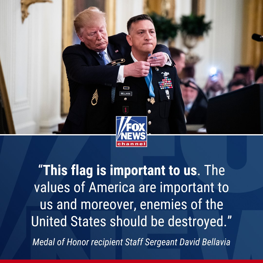 FoxBusiness's tweet photo. SEAL OF APPROVAL: Military hero Staff Sgt. David Bellavia explains why he and 14 other Medal of Honor recipients have endorsed former President Trump in the 2024 election, arguing they don't want Kamala Harris and Democrats holding power and control "over our sons and daughters." https://t.co/ChZaf906wq