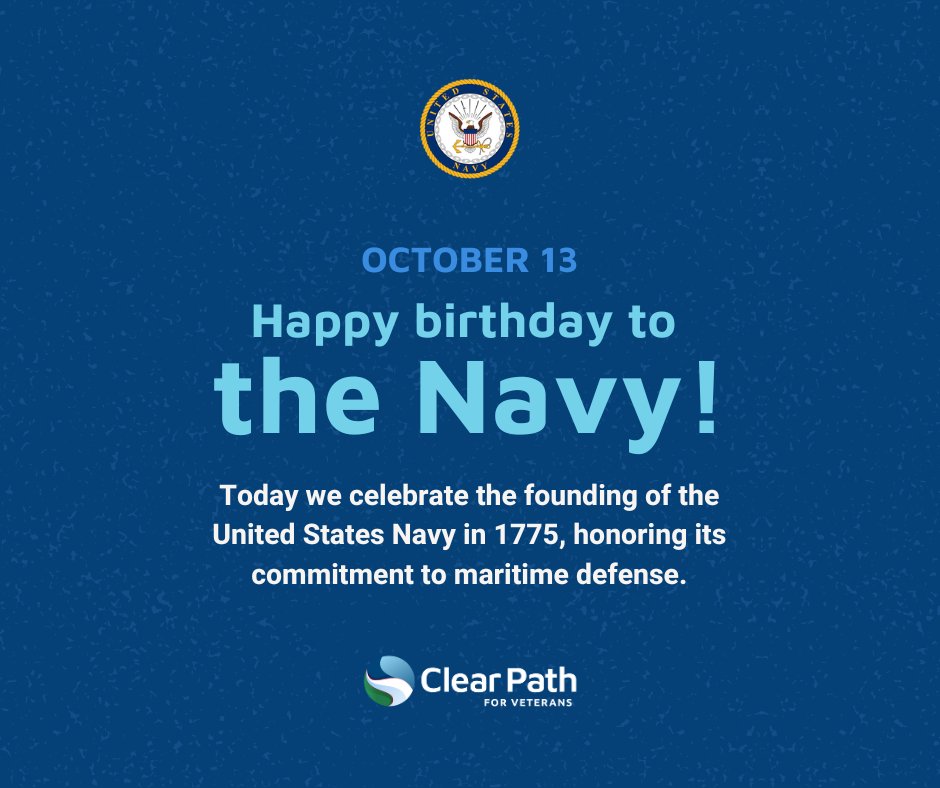 Happy 249th Birthday to the U.S. Navy! Celebrating centuries of maritime strength, dedication, and service. Thank you to the brave men and women who keep our seas safe. ⚓ #USNavy #NavyBirthday #ClearPathforVets