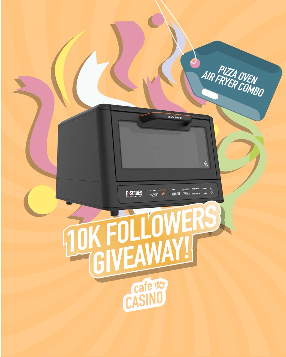 CafeCasinoLV's tweet image. Day 2 of 10 BIG giveaways! 

Today’s prize is a… Blackstone Pizza Oven/Air Fryer Combo!

➡️ Follow @CafeCasinoLV 
➡️ Like &amp;amp; Share the post
➡️ Tag as many friends as you can in the comments

1 winner will be announced in the comments on Friday, 25th of October - US residents only