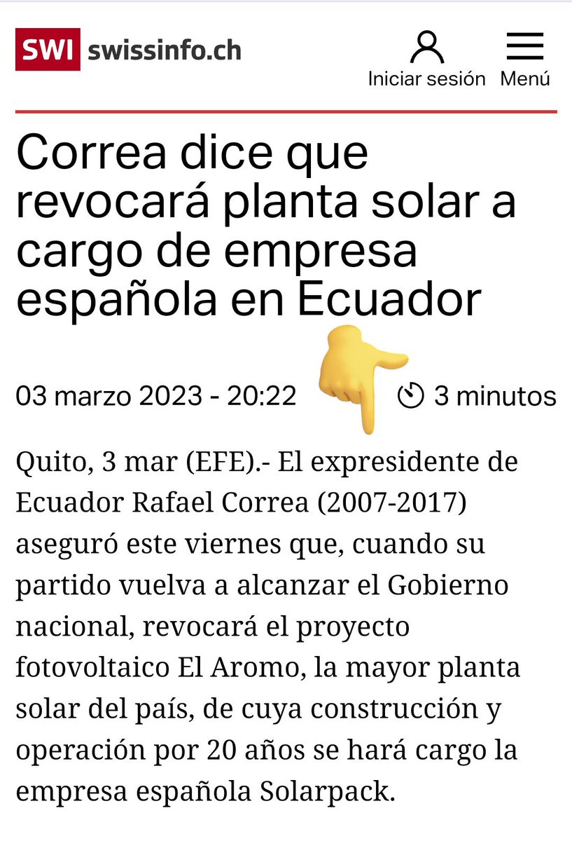 ECandidatos's tweet photo. Y @LassoGuillermo en 2023 intentó crear un enorme complejo eléctrico !! Si, ENORME y, adivinen que, los inversionistas salieron corriendo xq un delincuente prófugo los amenazo !  Ahora saben de quién es la culpa de todo lo que pasa en #EcuadorenCrisis ?? https://t.co/AndrixHP37