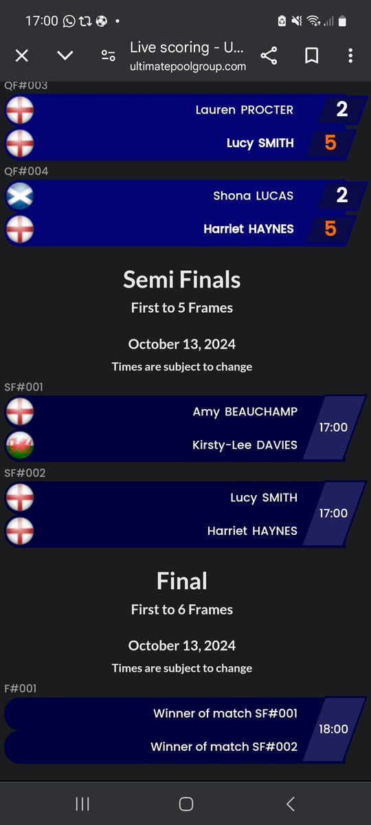 PinchesLynne's tweet image. The 2 transgender players are into the semi-final and have to play each other next. What an absolute embarrassment our sport has become @SportSEENuk @sharrond62 @SexMattersOrg @fairplaywomen @Glinner