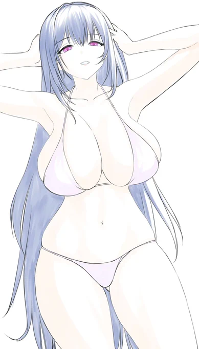 ビキニラフ。黒髪白ビキニか銀髪黒ビキニか・・・悩んでる 