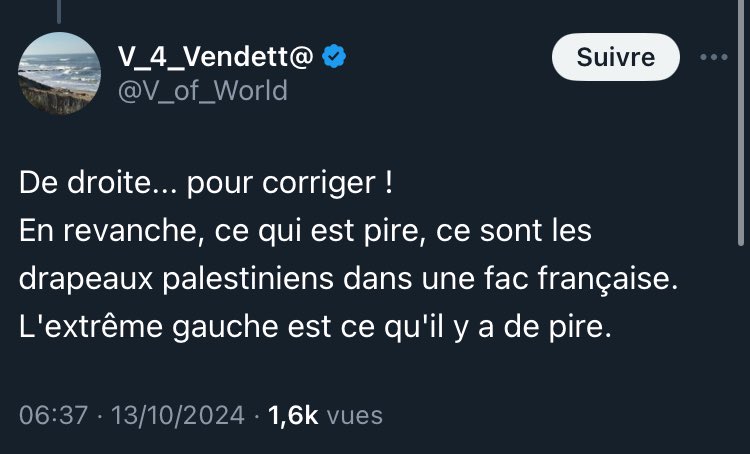 Je sais que je devrais même plus être surpris par le niveau d’incompréhension des œuvres culturelles des gars de droite mais quand même, prendre pour pseudo un comics qui prône l’anarchisme pour pondre ce genre de crotte, ça me termine.