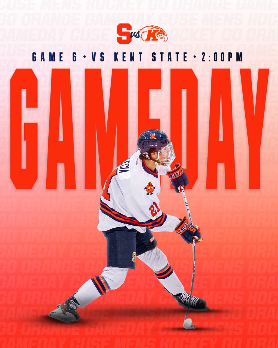 syracusehockey's tweet photo. Closin’ things out with Kent. 

⏰ 2:00PM
📍Tennity Ice Pavilion 
📺 SU Hockey Network

#FO𝗖𝗨𝗦𝗘D🍊 https://t.co/MkaApHlEgm