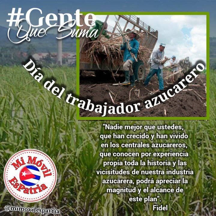 Muchas felicidades desde toda #IndustriasCuba a todos los azucareros en su dia, siendo por siempre #GenteQueSuma en nuestra #Cuba.