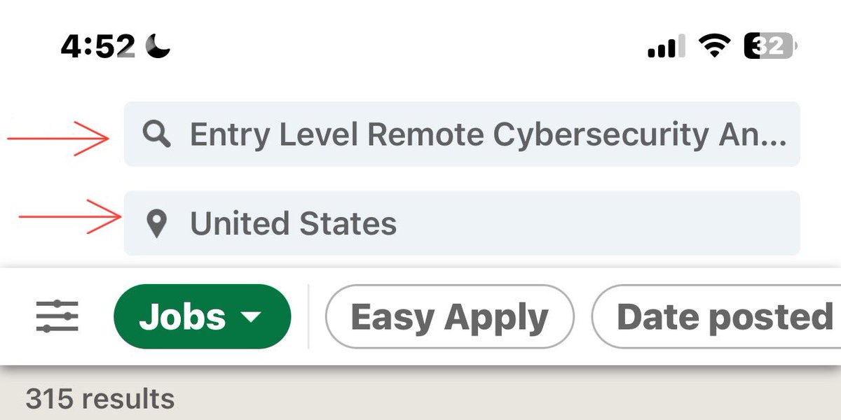 d4rk_Intel's tweet image. Simple cybersecurity job search parameters:
1. Go on @LinkedIn
2. Navigate to the Job icon as demonstrated in the video
3. Type your ideal job - e.g, Entry
Level Remote Cybersecurity Analyst
4. Choose your preferred job location
5. Scroll down, select & apply