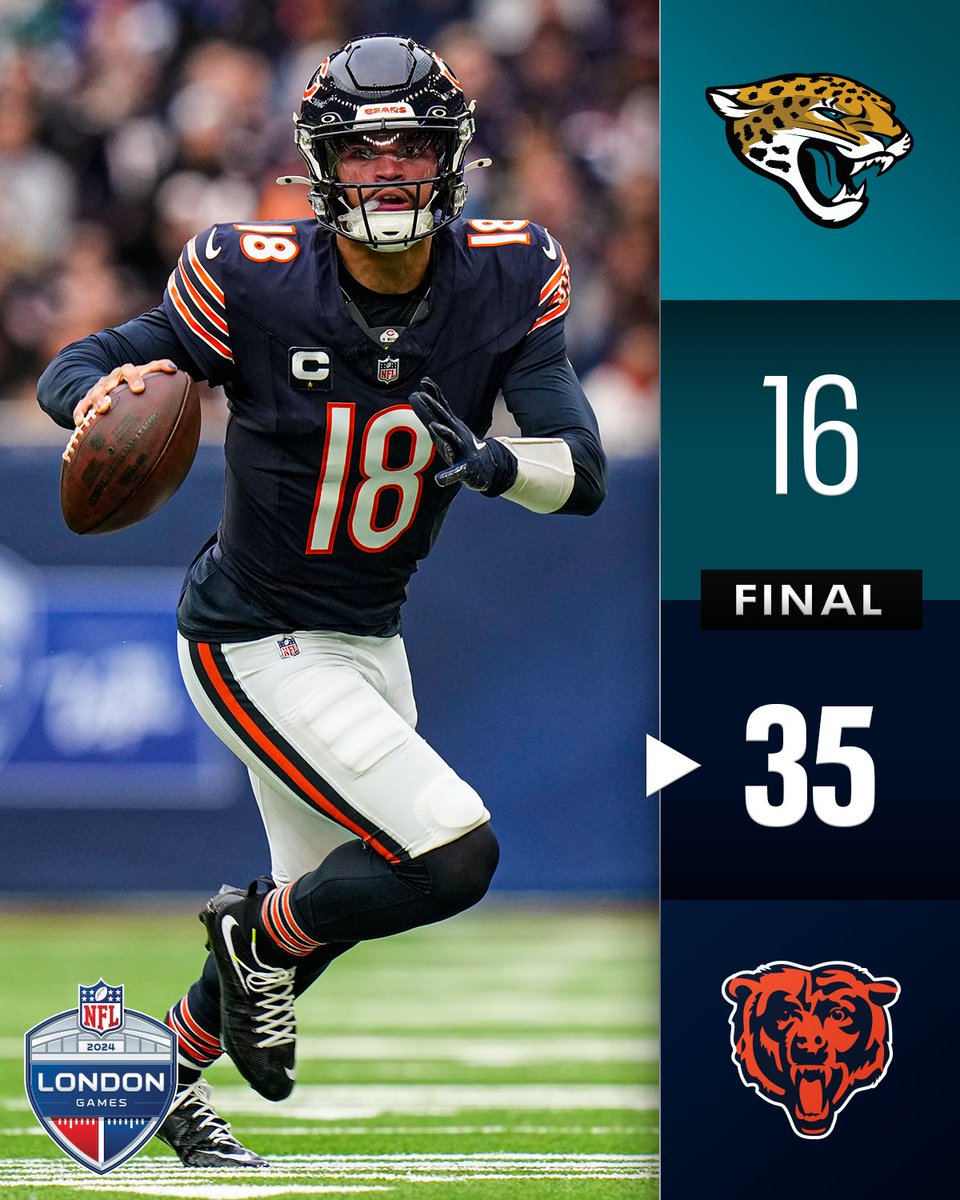 FINAL: Caleb Williams throws 4 TDs in a dominant win in London! 🇬🇧