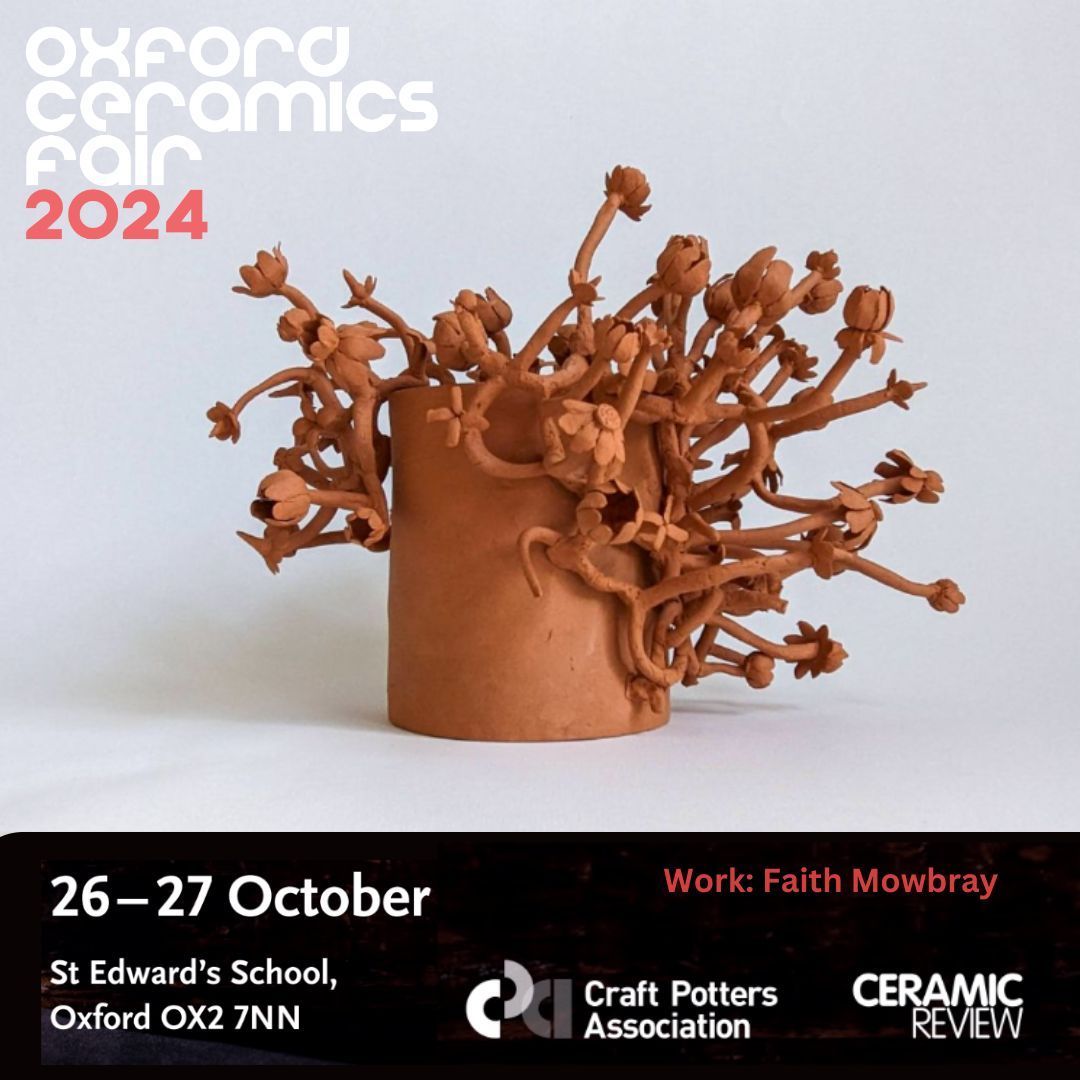 ➡ OXFORD CERAMICS FAIR | NOT LONG TO GO, book today: oxfordceramicsfair.com 

Faith Mowbray:
I’m led by the material qualities of clay, starting with the patterns which form on the surface of my slip bucket.