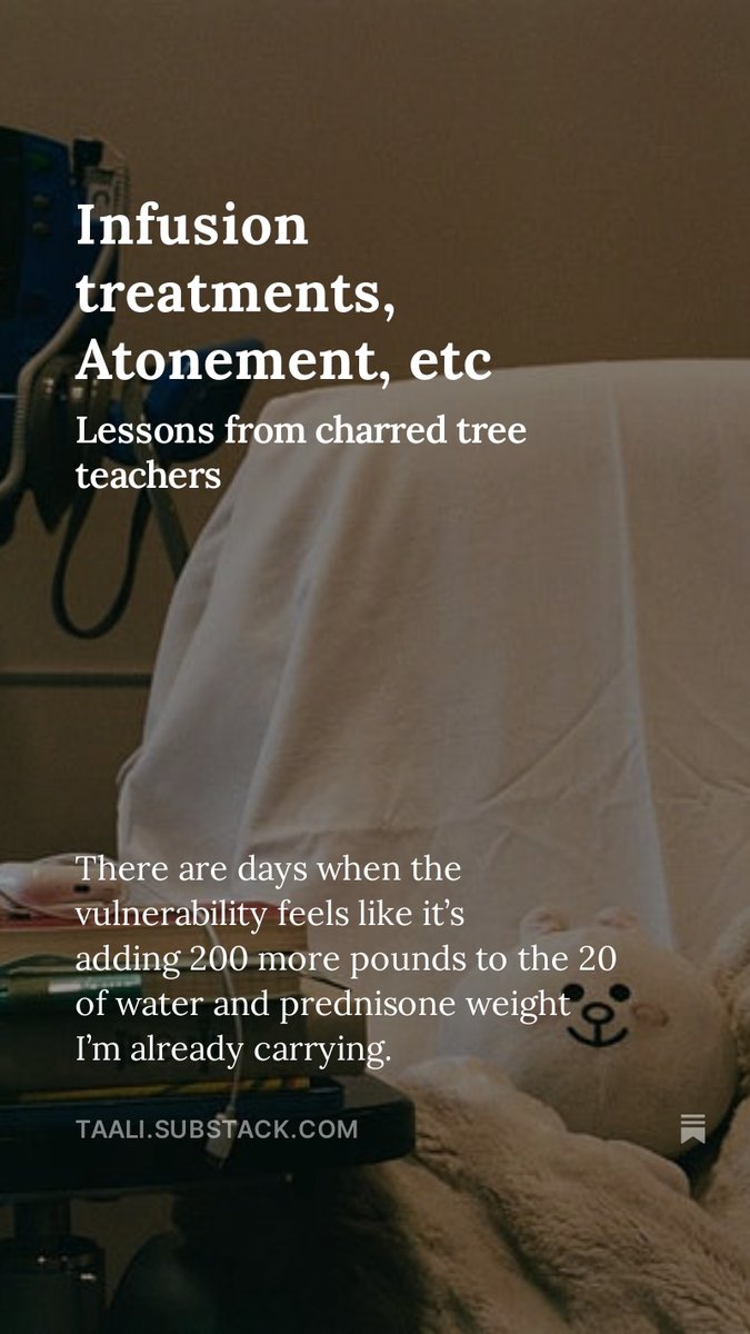 Been going through a life-altering infusion treatment for my rare kidney disease this month. This week on Taalitalk we dive into the weight of recovery, lessons in resilience, and what a charred mountain tree taught me along the way. 🌲💛

Read it here: taali.substack.com/p/infusion-tre…