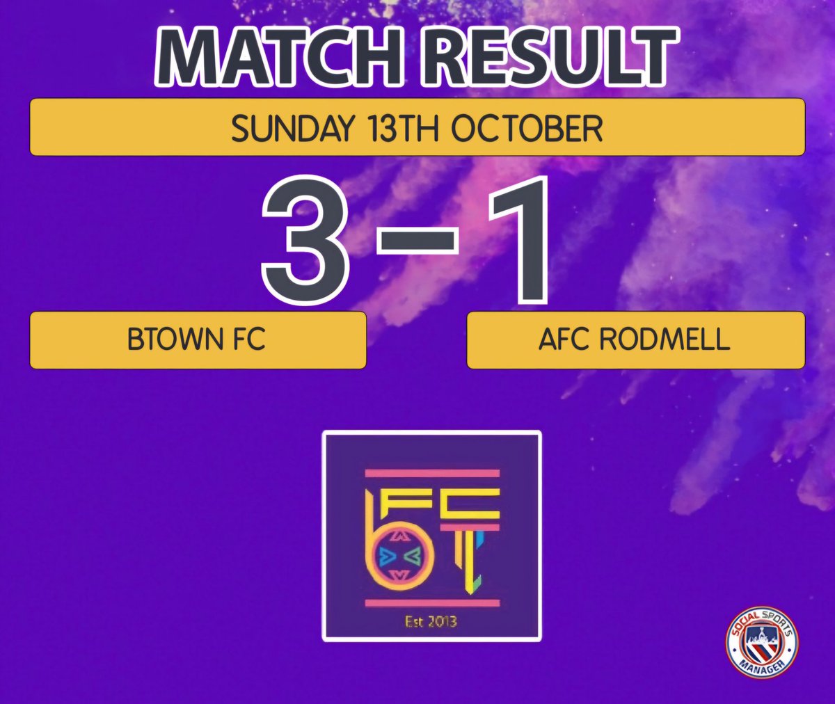 After our last weeks cup game disappointment losing to Hassocks Fatboys, we bounced back with a victory in the Roy Terrington cup with a convincing win. Onto the next one. 🟪⚽️