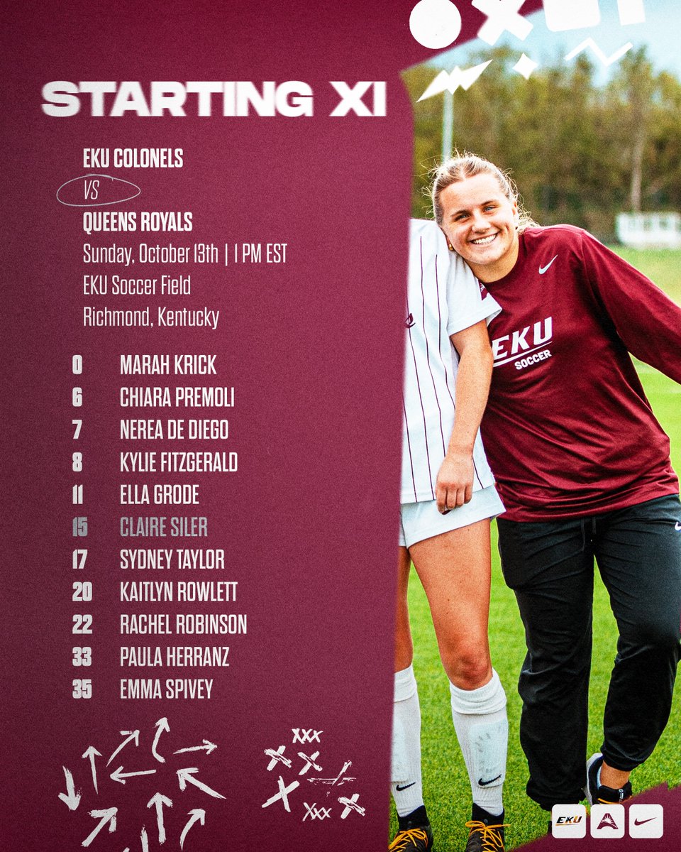 EKUWSOC's tweet photo. Today's starters on senior day ❤️

Welcome back to the mix, @clairesiler2! 

#GoBigE https://t.co/nI5c5Gi9JP
