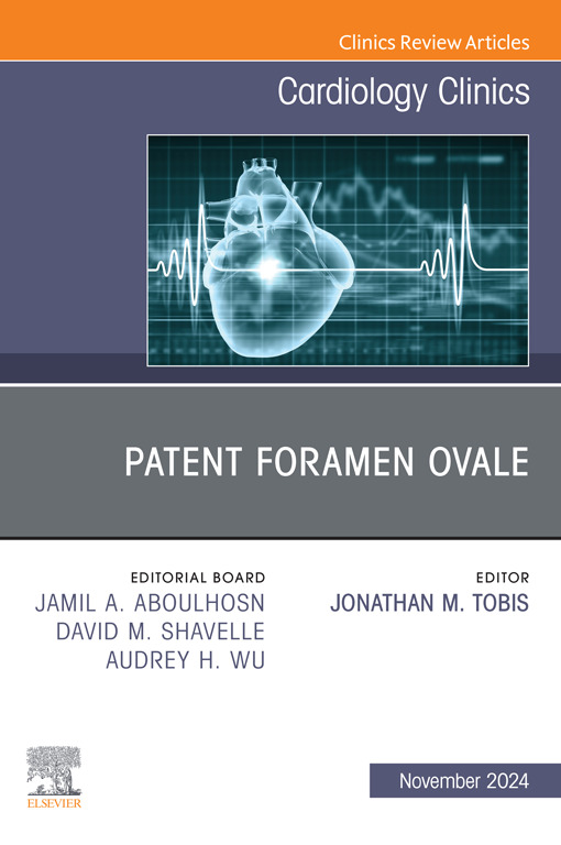 OUT NOW! Nov 2024 issue of #Cardiology Clinics on Patent Foramen Ovale. Thanks to Guest Editor Dr Jonathan M. Tobis and all authors for contributing. Available on cardiology.theclinics.com + <a href="/sciencedirect/">Elsevier | ScienceDirect</a> + <a href="/ClinicalKey/">Elsevier | ClinicalKey</a> <a href="/ClinicsReviews/">Elsevier Clinics</a>