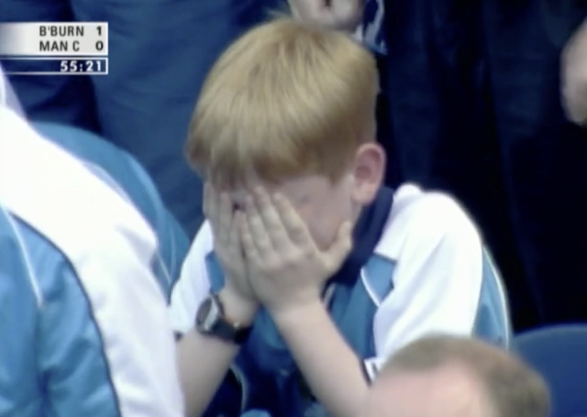 This is the sort of thing Twitter might be able to help with. Does anyone know who this is? This is a young City fan from the promotion game at Blackburn in 2000 -- and if Twitter knows who it is, I'd love to speak to them...