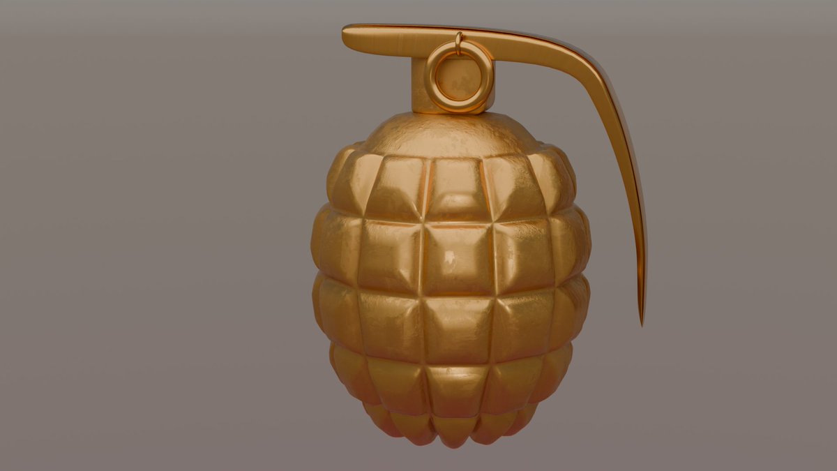 This was my next one, I wanted a gold grenade 😏 #blender3d
