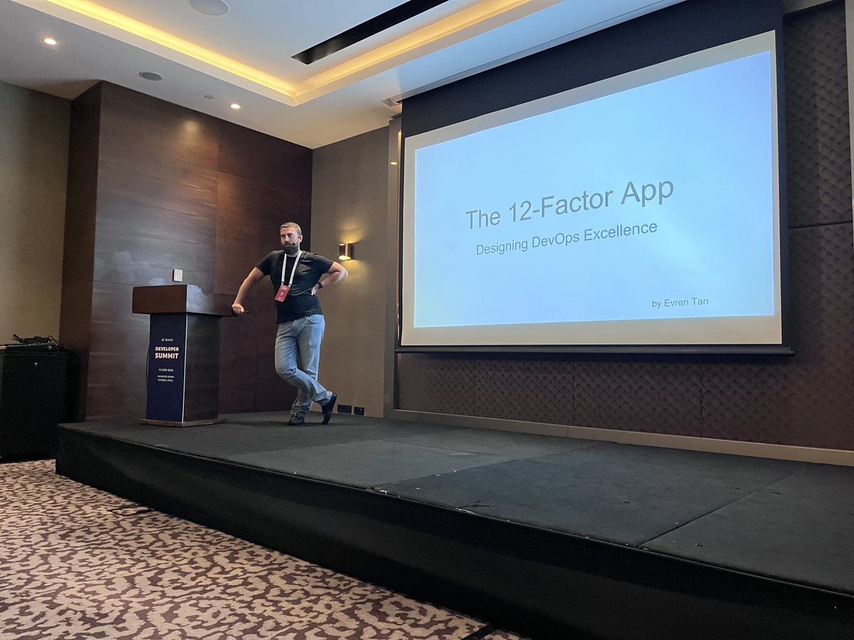 evrn_tan's tweet photo. Honored to speak at #DeveloperSummit2024 on “The 12-Factor App: Designing DevOps Excellence” ☁️💻

Huge thanks to all the awesome attendees, @umutluoglu, and the @devnot_ team for this fantastic event 🙌

🔗 Here is my deck link;

https://t.co/JjBo8Ht1LZ

#DevOps #12FactorApp https://t.co/H2dIZKDofO