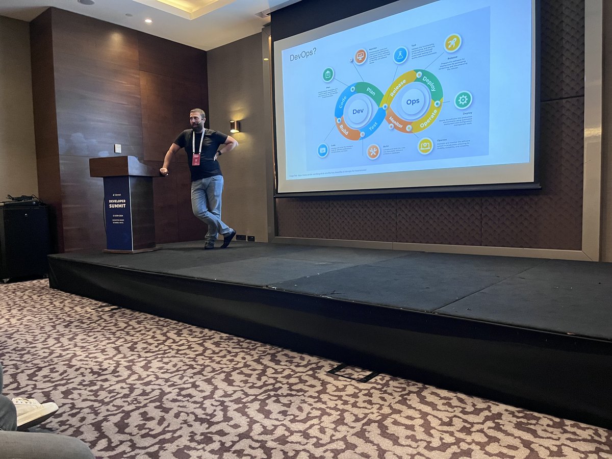 evrn_tan's tweet photo. Honored to speak at #DeveloperSummit2024 on “The 12-Factor App: Designing DevOps Excellence” ☁️💻

Huge thanks to all the awesome attendees, @umutluoglu, and the @devnot_ team for this fantastic event 🙌

🔗 Here is my deck link;

https://t.co/JjBo8Ht1LZ

#DevOps #12FactorApp https://t.co/H2dIZKDofO