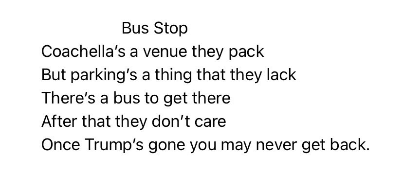 LouC17's tweet image. #Coachella #CoachellaRally #Stranded #TrumpIsUnfitForOffice #HarrisWalzToSaveDemocracy #ResistanceLimericks @Mick_Limerick @Libericks @Limerick_News @BarbVina1