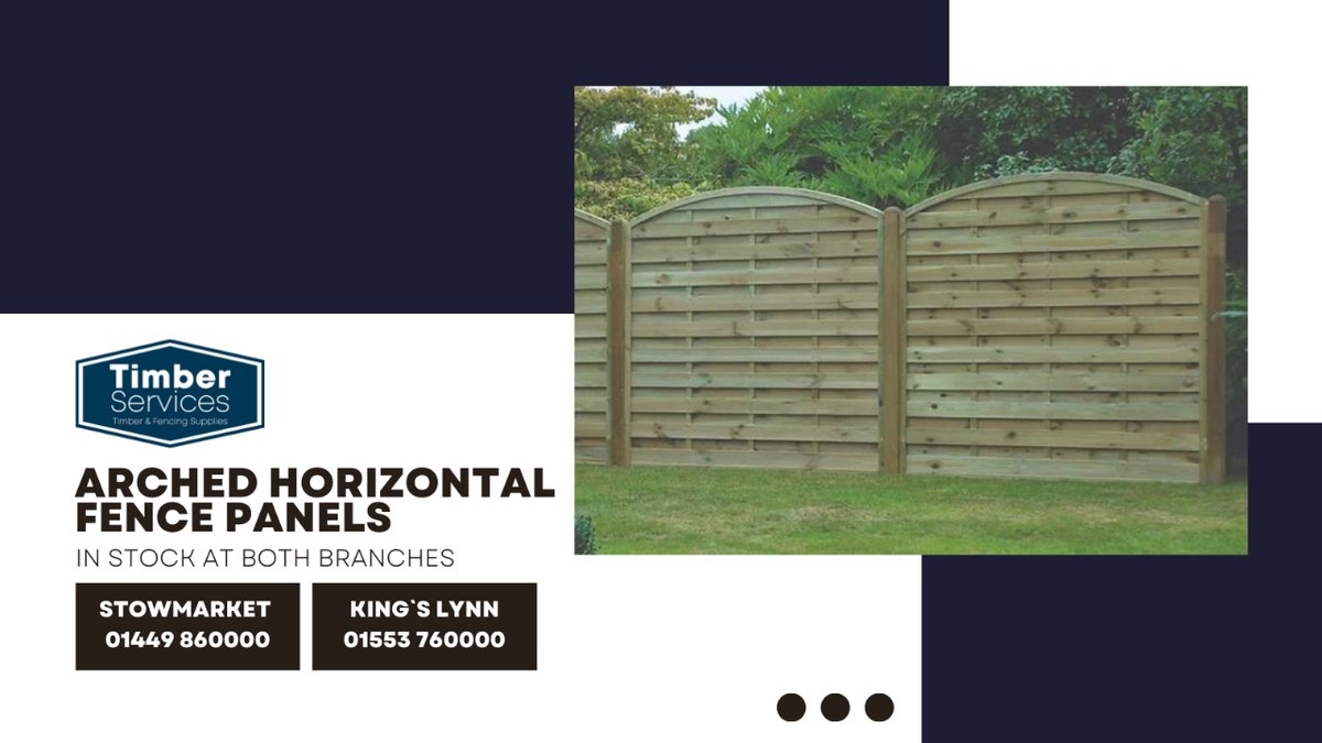 ServicesTimber's tweet photo. This arched horizontal decorative fence panel offers a contemporary border solution for your garden and measures 1.8m wide as a standard. 

It creates the perfect border for your garden.

▶️https://t.co/T3eaZzSDmA

#FencingPanels #FencingProducts #TimberServices https://t.co/QZ4v4kkpzl
