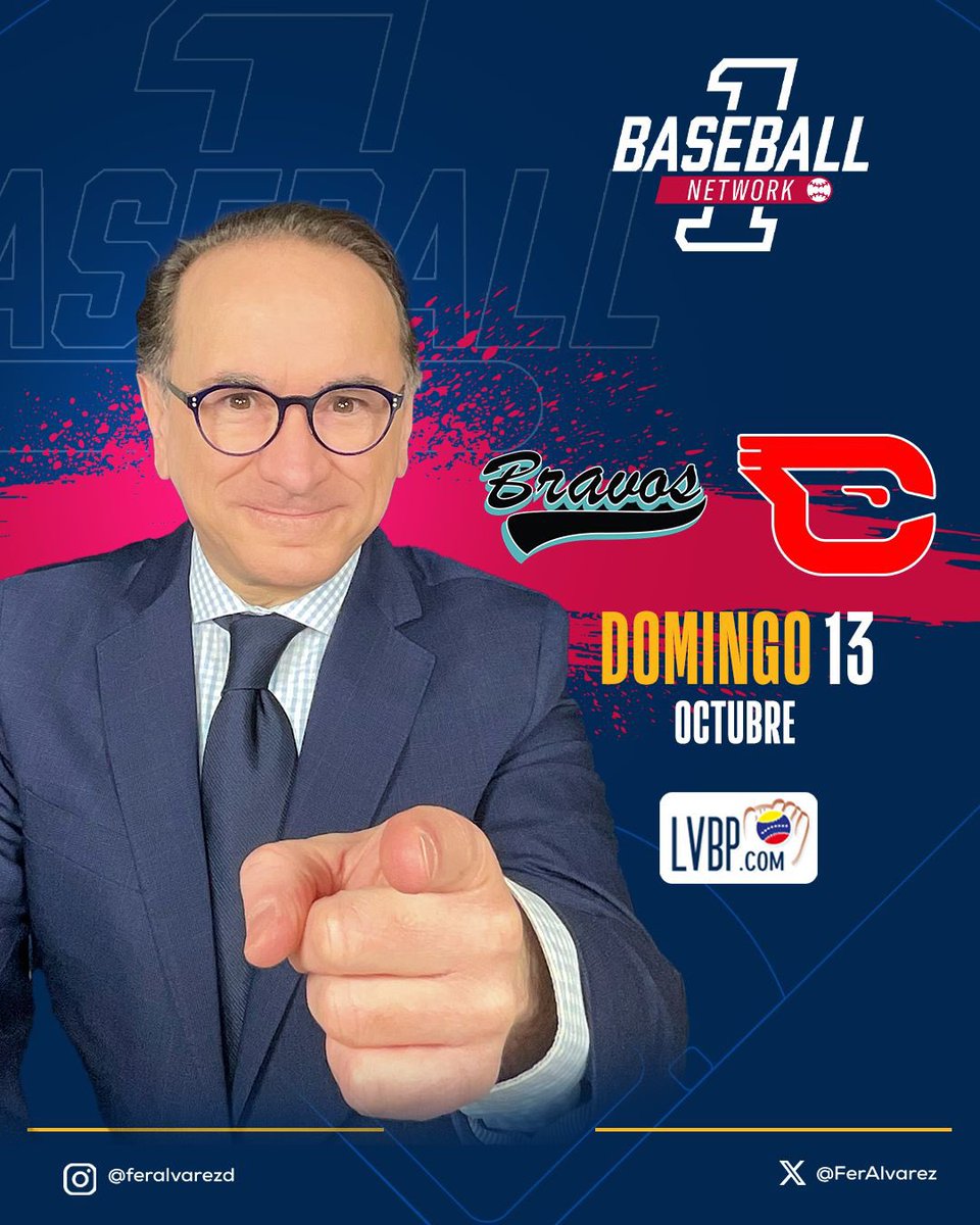 FerAlvarez's tweet image. DOMINGO de LVBP por @1baseballtv 

Desde las 3:40 PM VEN.
Bravos vs. Cardenales.

Junto a @AleSardi 

Esperamos su sintonía y comentarios.

#1Baseball