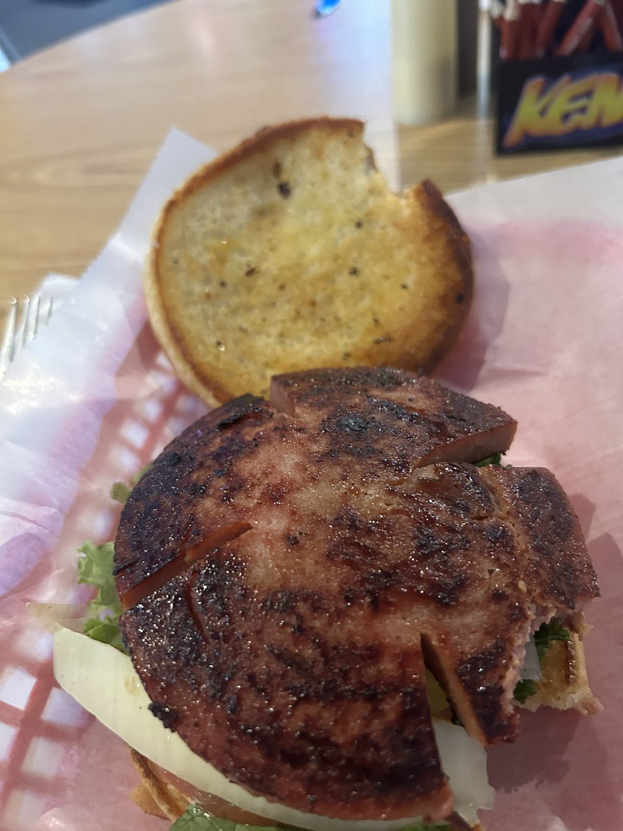 Fried bologna sandwich.