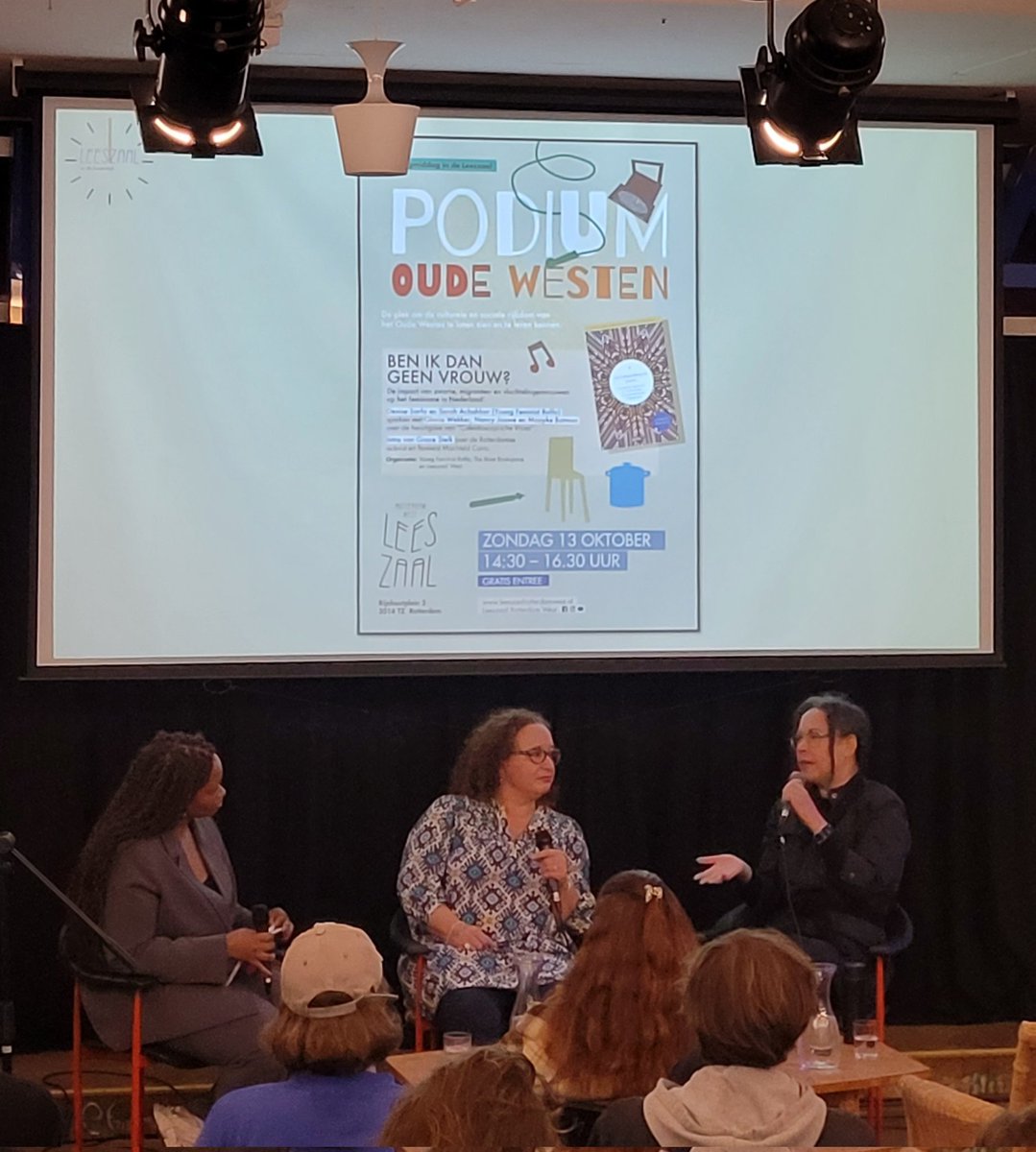 MarjanBoelsma's tweet photo. Vanmiddag met schrijvers @NancyJouwe, Maayke Botman (over intersectionaliteit), Denise Sarfo (Young feminist Roffa) en  @GraceStelk over Machteld Cairo en docu. Inspirerende middag in de Leeszaal, Rotterdam. https://t.co/HNBNxnu4Q2