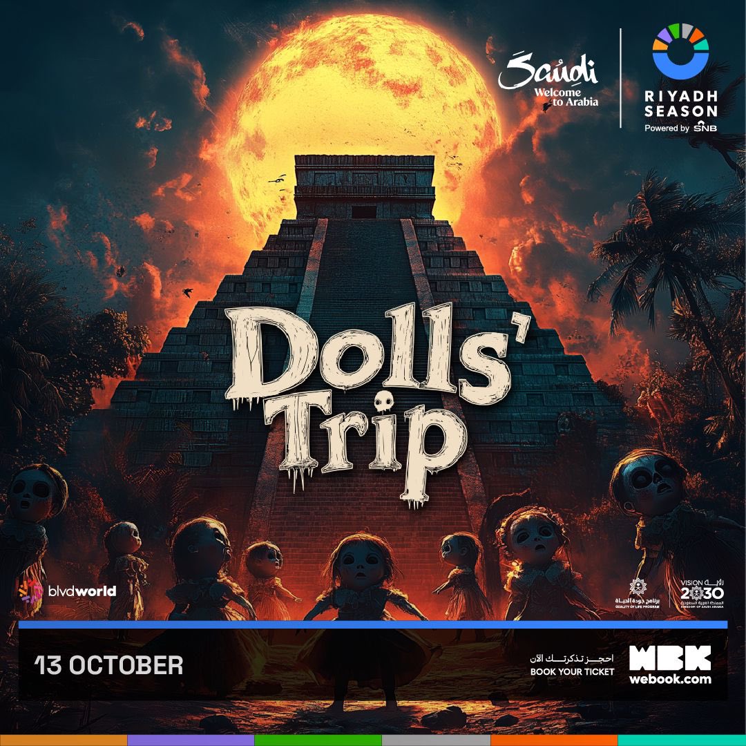 رعب X  رعب 🧟‍♂️
قلبك رهيف لاتقرب ⛔
تنتظركم تجربة رحلة الدمية في منطقة المكسيك داخل بوليفارد وورلد 🔥😎

An exciting experience of The Doll's Trip awaits you in the Mexico Zone at BlvdWorld🔥😎

احجز تذكرتك الآن 🎟
Book your ticket now 🎟
webook.com/ar/experiences…

#BigTime