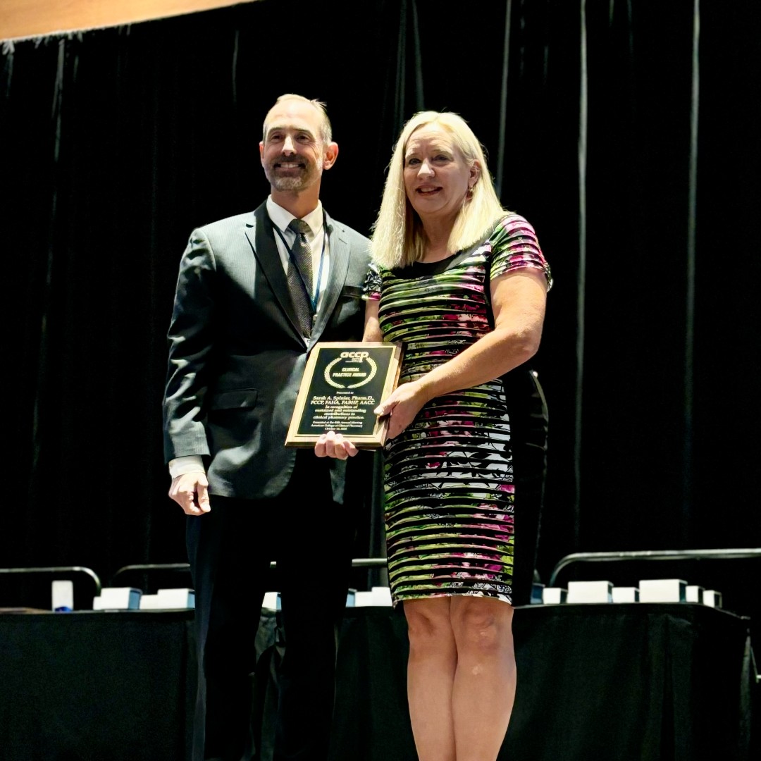 Congratulations to Sarah A. Spinler, 2024 Clinical Practice Award winner! #ACCPAM24