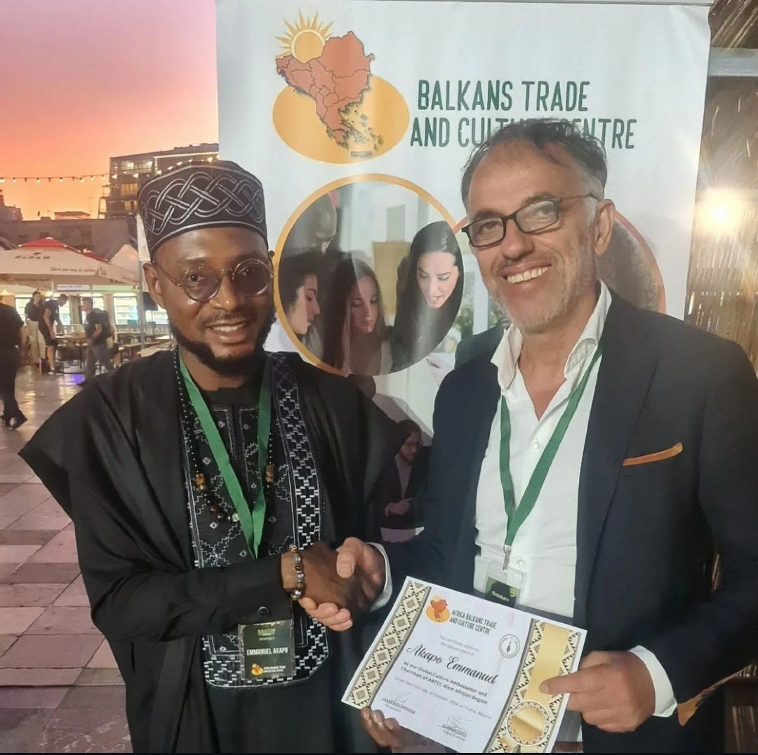 Tenstringsnaija's tweet photo. Today, in Albania, the African Balkan Trade &amp; Culture Centre (ABTCC) appointed Tenstrings' founder @mr.akapo as their  cultural ambassador and chairman of the West African Region for ABTCC. https://t.co/fx2qtTekRM