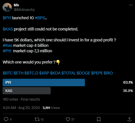 shoe_rekt's tweet photo. Watching ppl clean up their timeline is going to be hilarious for $KAS #Kaspa 😅😂🤣
$PYI #PYI shutting down... shocker amirite?!
👀 @MirAnarchy @DexerXP 👀 https://t.co/0gbc1QDKjA